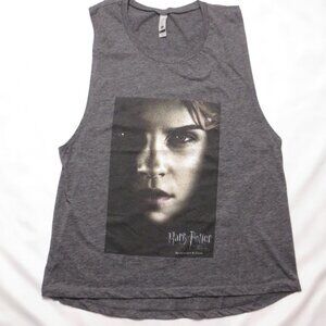 4/$14 HARRY POTTER womens HERMIONE gray SLEEVELESS tank NEXT LEVEL top SIZE XL